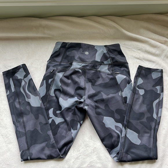 Athleta 7/8 length running leggings with side zipper pockets on both sides - Picture 2 of 6